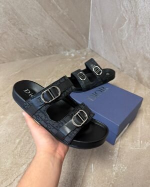 Christian Dior CD Black Slippers