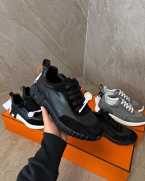 Hermes Bouncing Sneakers Black on Black Leather