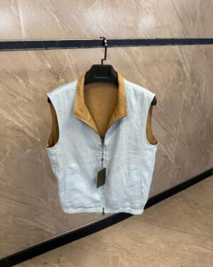 Loro Piana Dubbelzijdig Bodywarmer Lichtblauw / Bruin