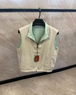 Loro Piana Dubbelzijdig Bodywarmer Mintgroen / Beige
