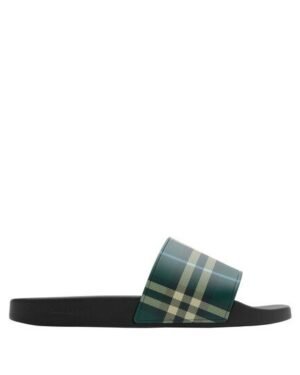 Burberry Furley Check Slippers Olive Fade
