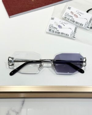 Cartier Color Changing Silver Dark Glasses