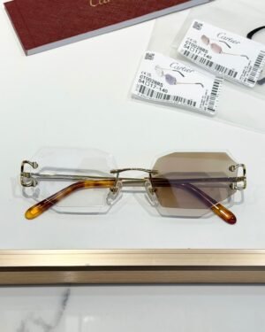 Cartier Color Changing Gold Brown Glasses