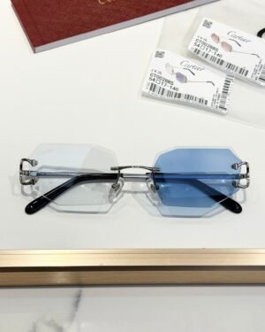 Cartier Color Changing Silver Blue Glasses