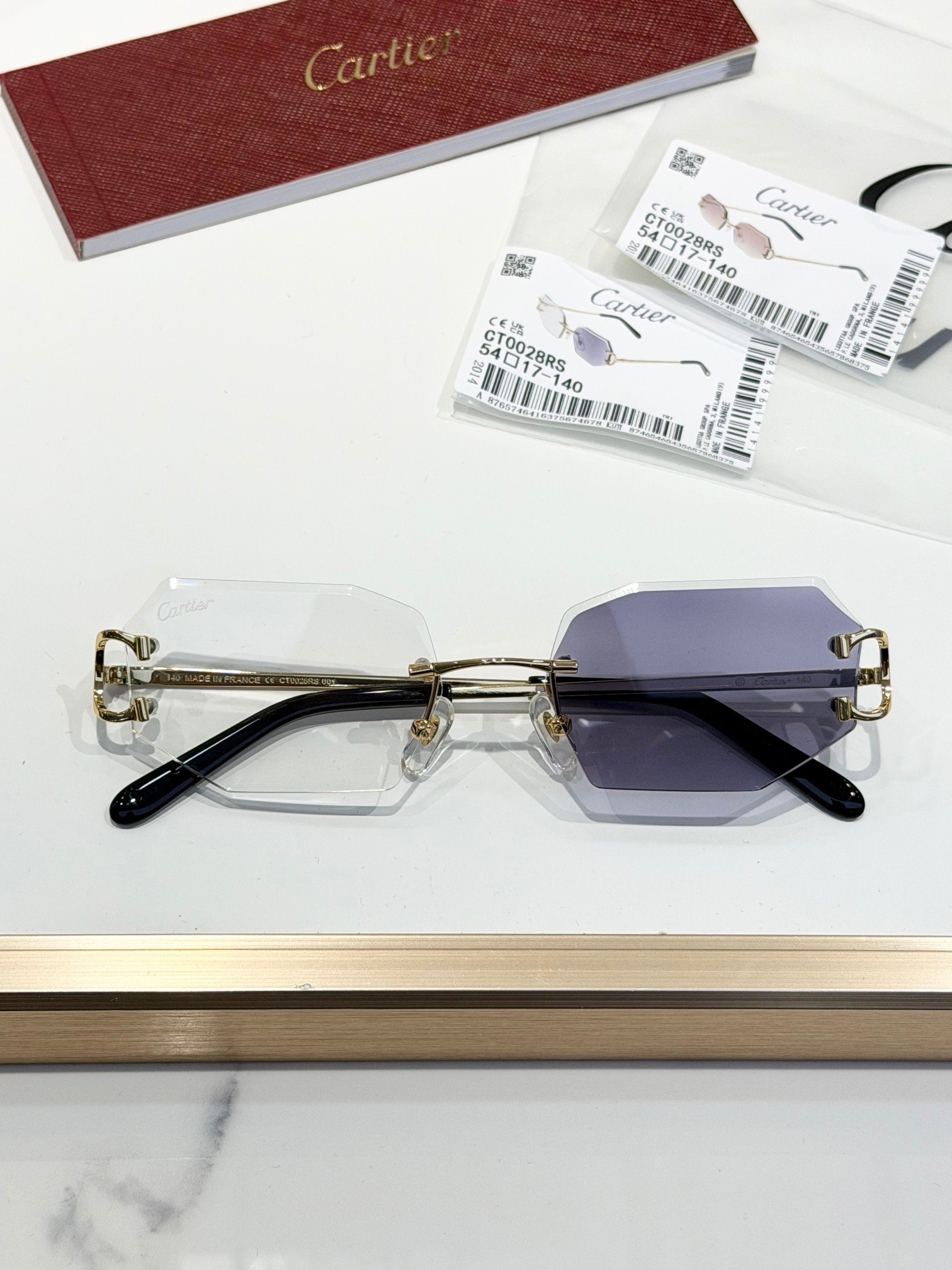 Cartier Color Changing Gold Dark Glasses