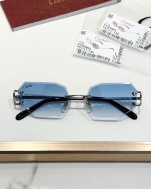 Cartier Silver Blue Glasses