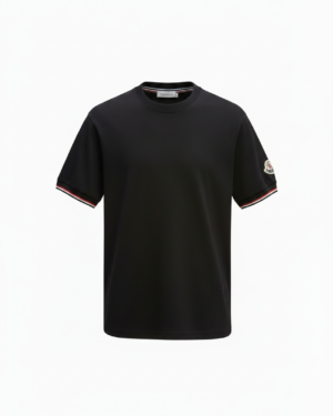 Moncler Tricolor Cuff Crewneck T-Shirt Black