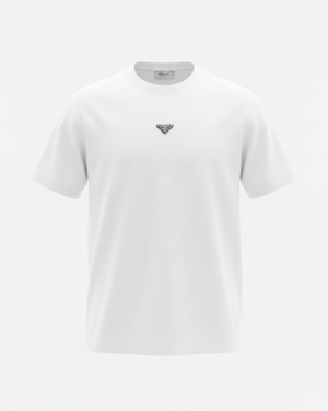Prada Triangle Logo T-Shirt White