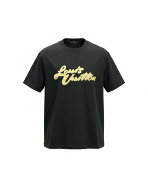 Louis Vuitton Cursive Script Logo T-Shirt Black