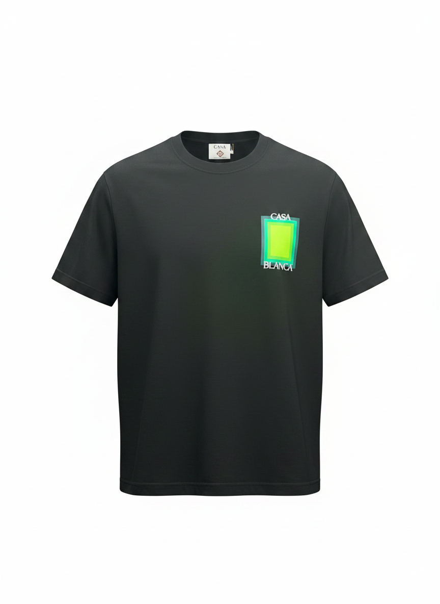 Casablanca Gradient Square Graphic T-Shirt Black