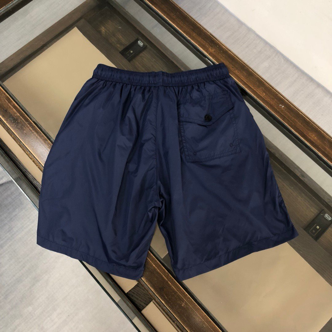 Moncler Small Black Logo Swim Short Navy Blue