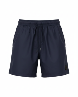 Moncler Small Black Logo Swim Short Navy Blue