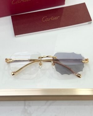 Cartier Color Changing Gold Dark Glasses