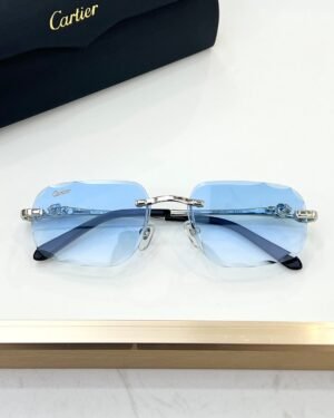 Cartier Silver Blue Glasses