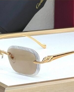 Cartier Color Changing Gold Brown Glasses