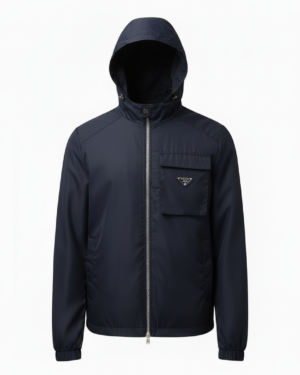 Prada Re-Nylon Pocket Windbreaker Navy Blue