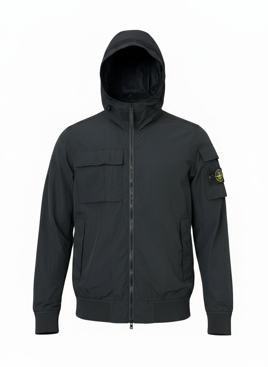 Stone Island Nylon Windbreaker Black