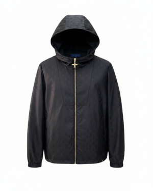 Louis Vuitton Monogram Reversible Windbreaker Gold Zipper Black