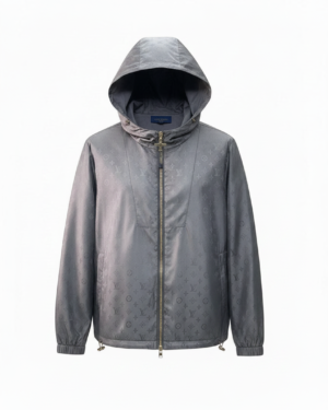 Louis Vuitton Monogram Reversible Windbreaker Gold Zipper Grey