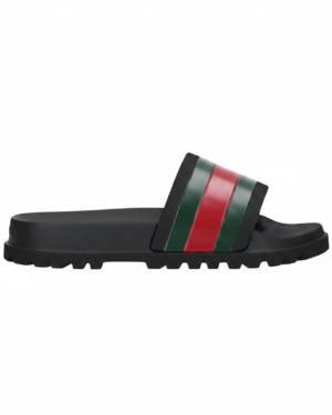 Gucci Web Stripe Slippers Black