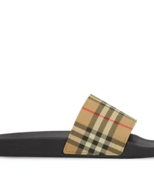 Burberry Furley Check Slippers Beige