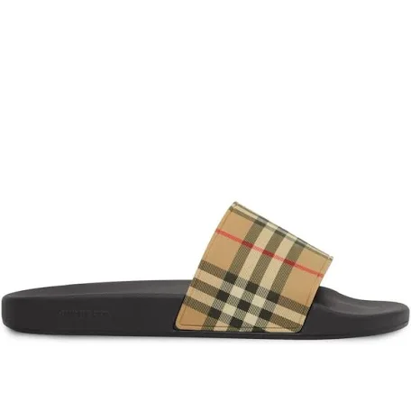 Burberry Furley Check Slippers Beige