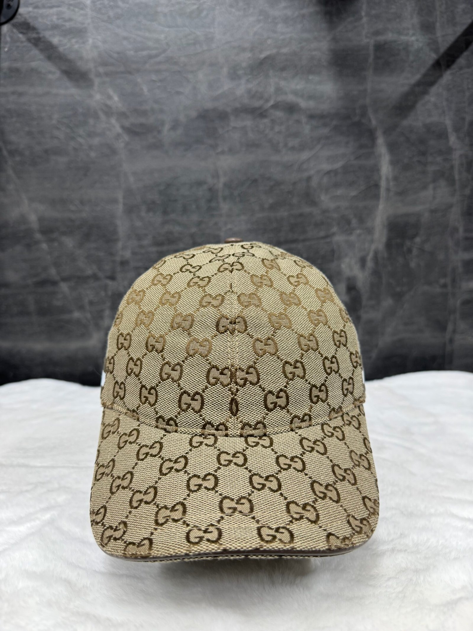 Gucci GG Pattern Cap Beige With Brown White Lines