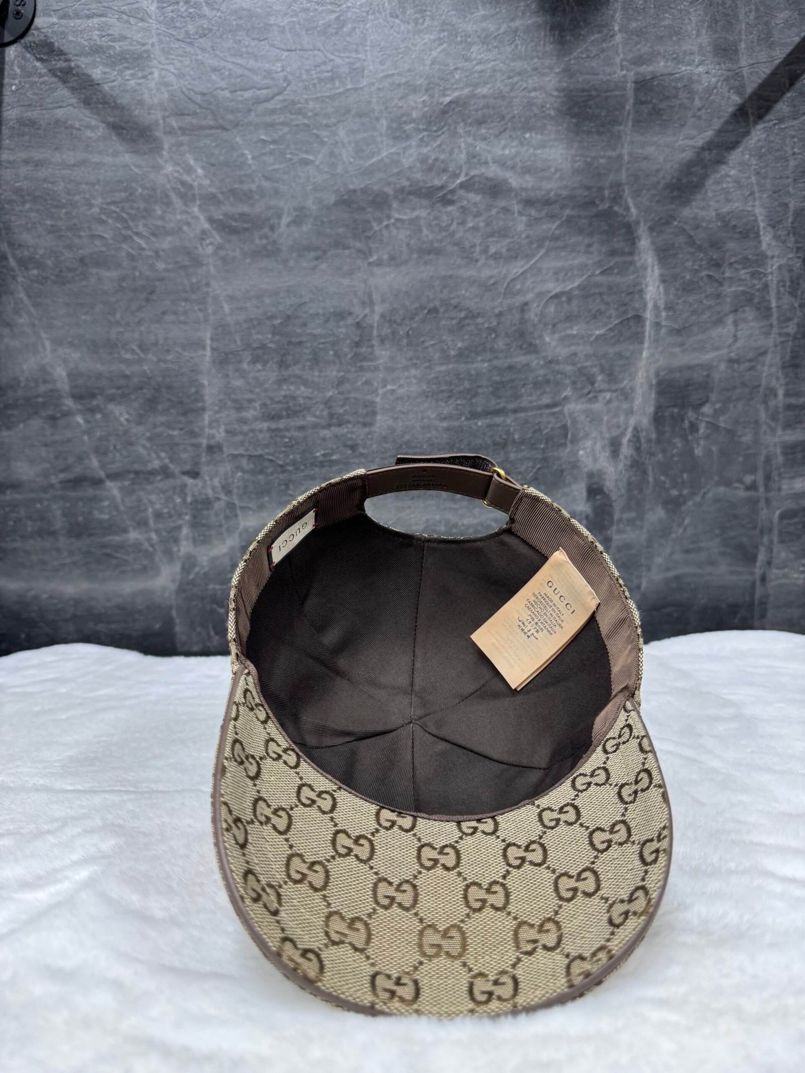 Gucci GG Pattern Cap Beige With Brown White Lines