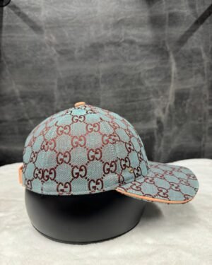 Gucci GG Pattern Cap Pale Blue-Brown