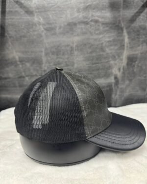 Gucci GG Pattern Mesh Cap Black