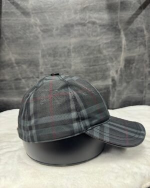 Burberry Cotton Check Cap Black