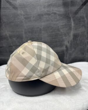 Burberry Check Pattern Cap Beige