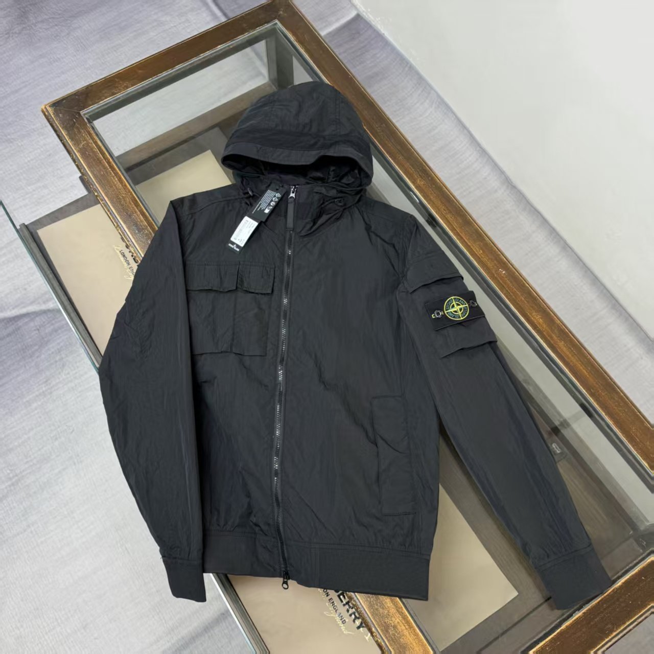 Stone Island Nylon Windbreaker Black